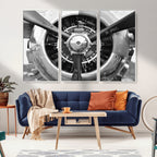 Vintage Airplane Wall Art Canvas Print