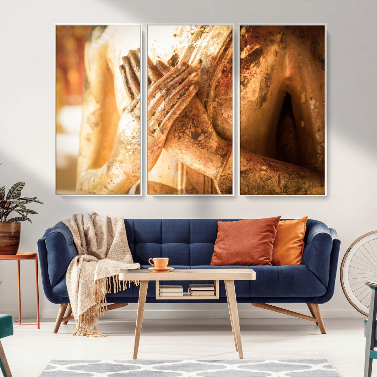 Buddha Statue Hands Wall Art Canvas Print