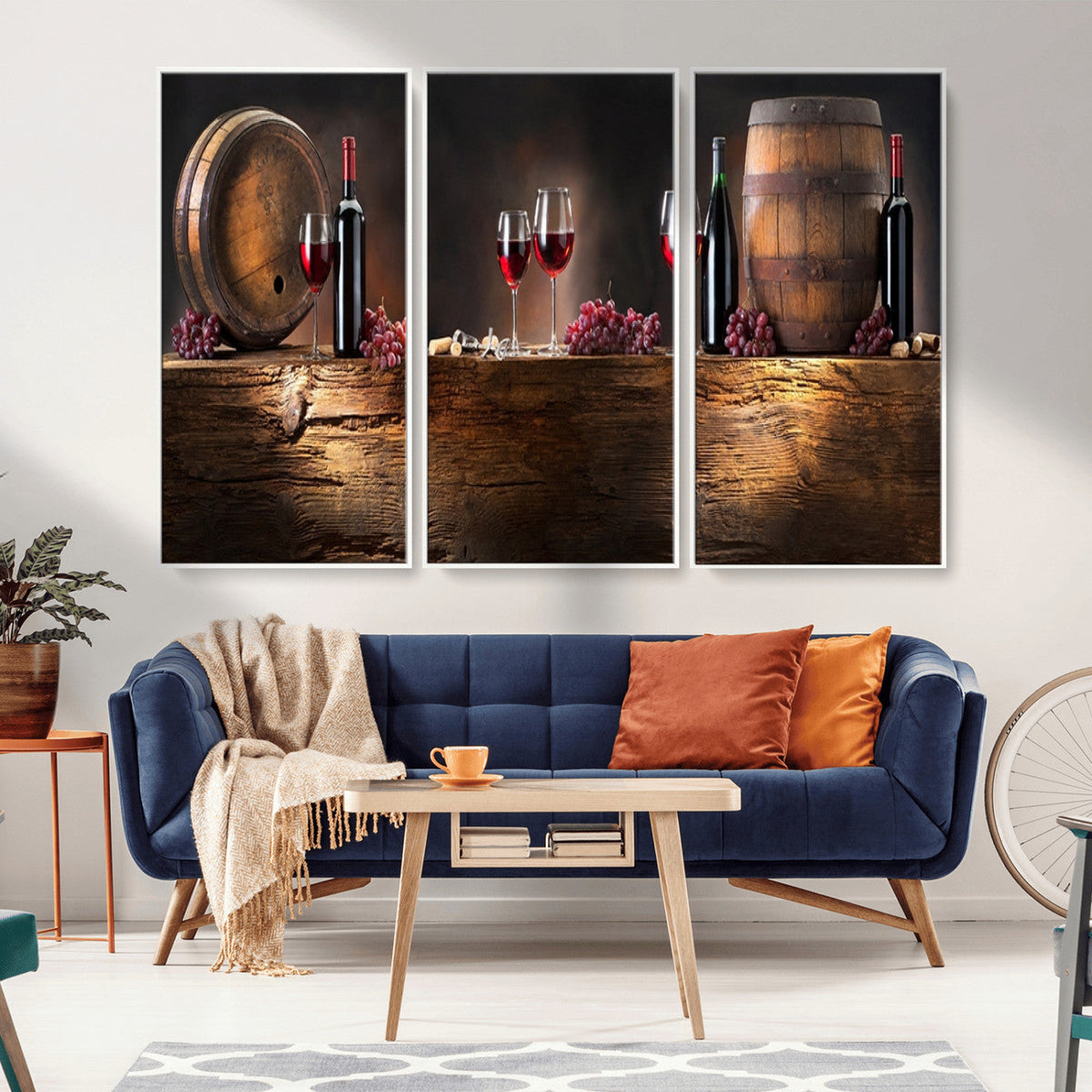 Wine and Barrels Wall Art Canvas Print
