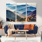 Mountains Forest Autumn Wall Art Canvas Print