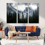 Wall Art Foggy Forest Landscape Canvas Print