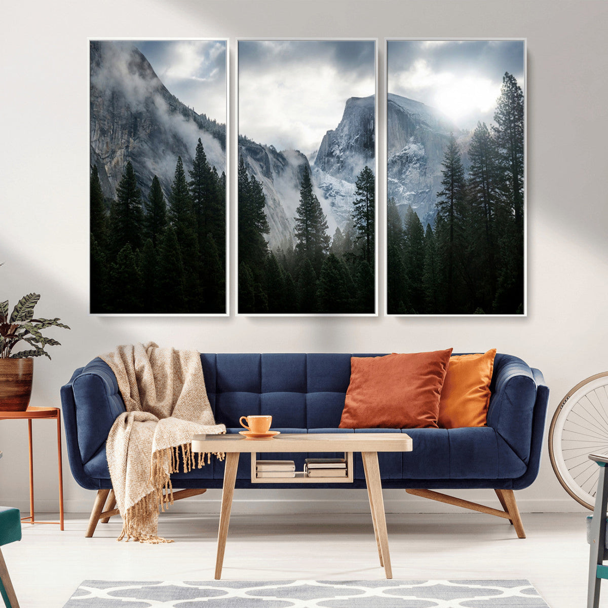 Wall Art Foggy Forest Landscape Canvas Print