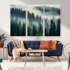 Captivating Misty Forest Wall Art, Foggy and Serene Atmosphere Canvas Print