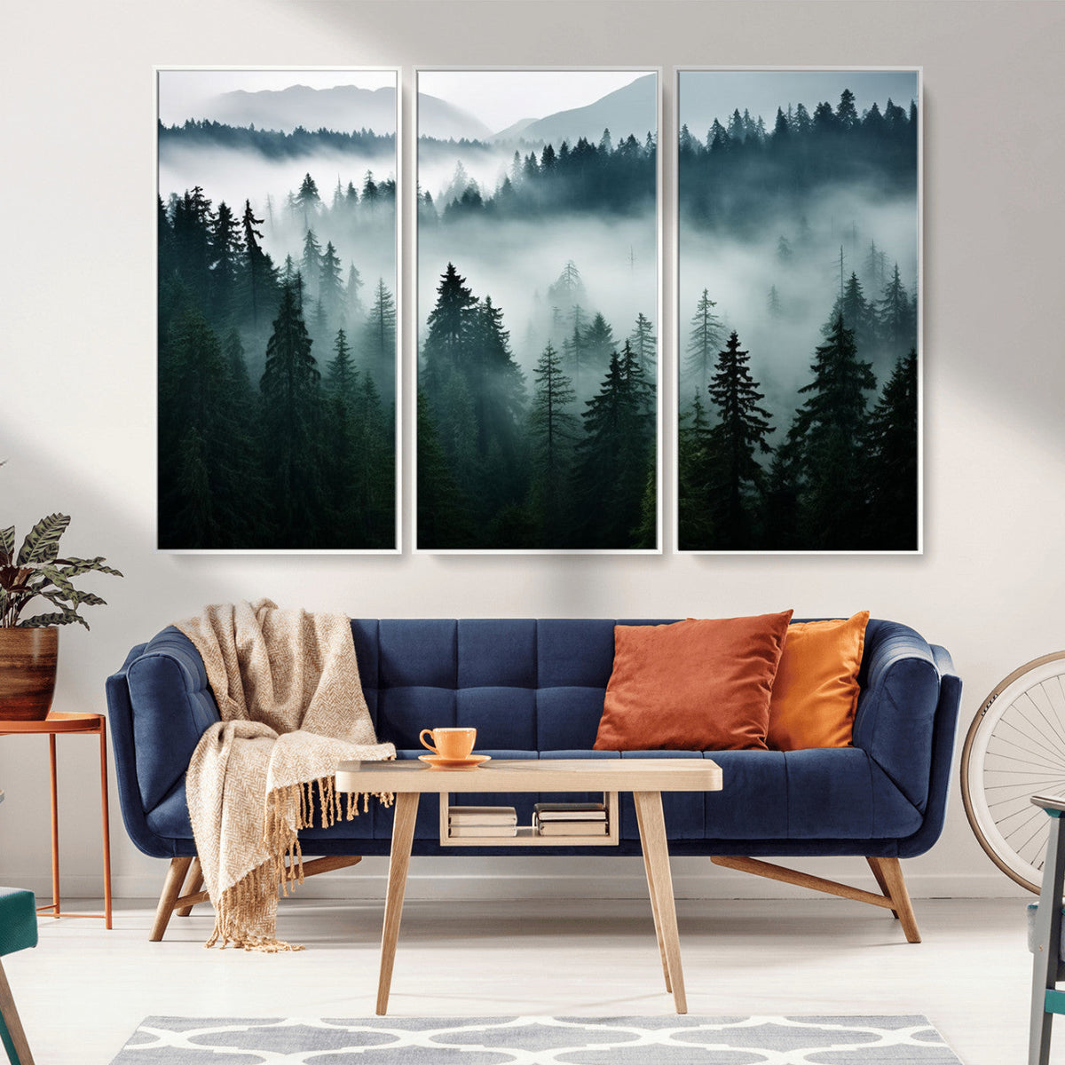 Captivating Misty Forest Wall Art Canvas, Premium Canvas Print of a Foggy and Serene Atmosphere