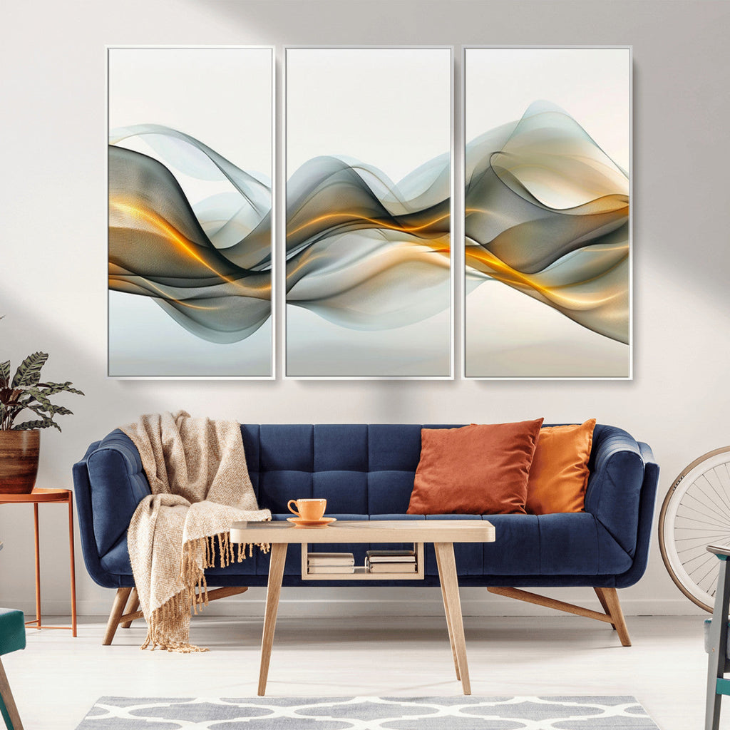 Abstract Wave Canvas Wall Art | Fluid Contemporary Elegance in Motion