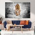 Jaguar Wall Art Canvas Print, Majestic Big Cat in Focused Pursuit