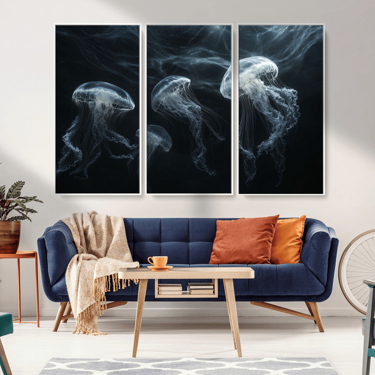 Jellyfish Wall Art Canvas Print, Elegant Wall Decor