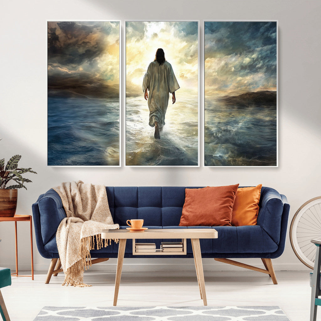 Jesus Walking on Water Wall Art | Canvas Print | Ready to Hang