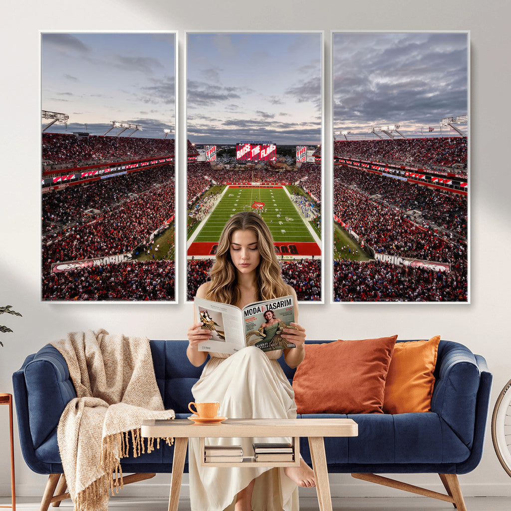 Florida Tampa Raymond James Stadium Wall Art Canvas Print