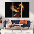 Fiery Phoenix Canvas Print | Ready to Hang Wall Art | Bold Fantasy Decor