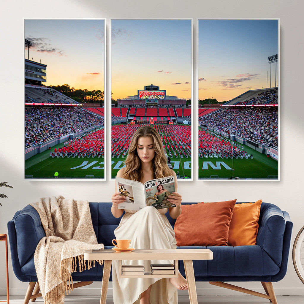 NC State Wolfpack Football Team Print Wall Art, Raleigh
