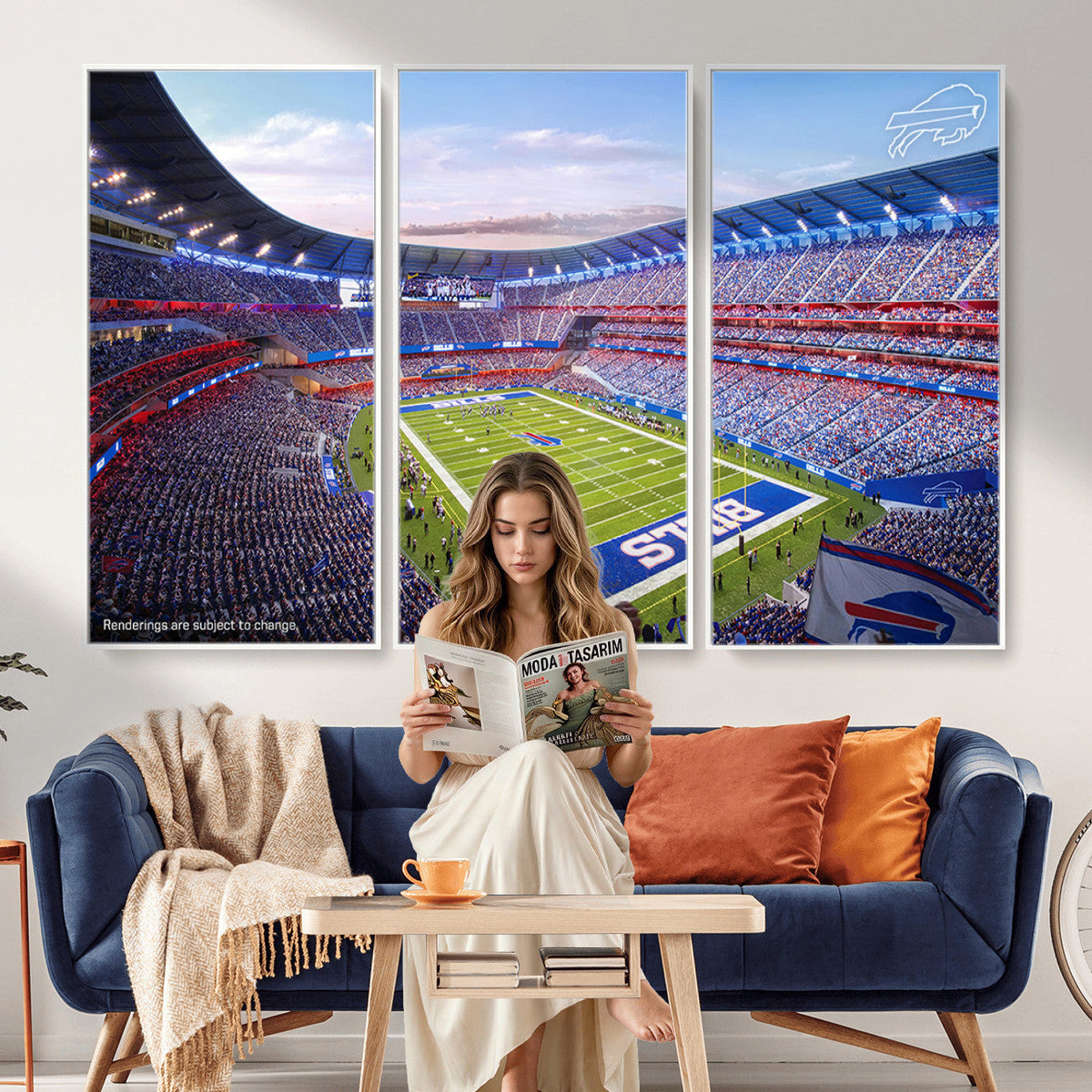 Buffalo Bills Football Team Print Canvas, Buffalo Highmark Stadium