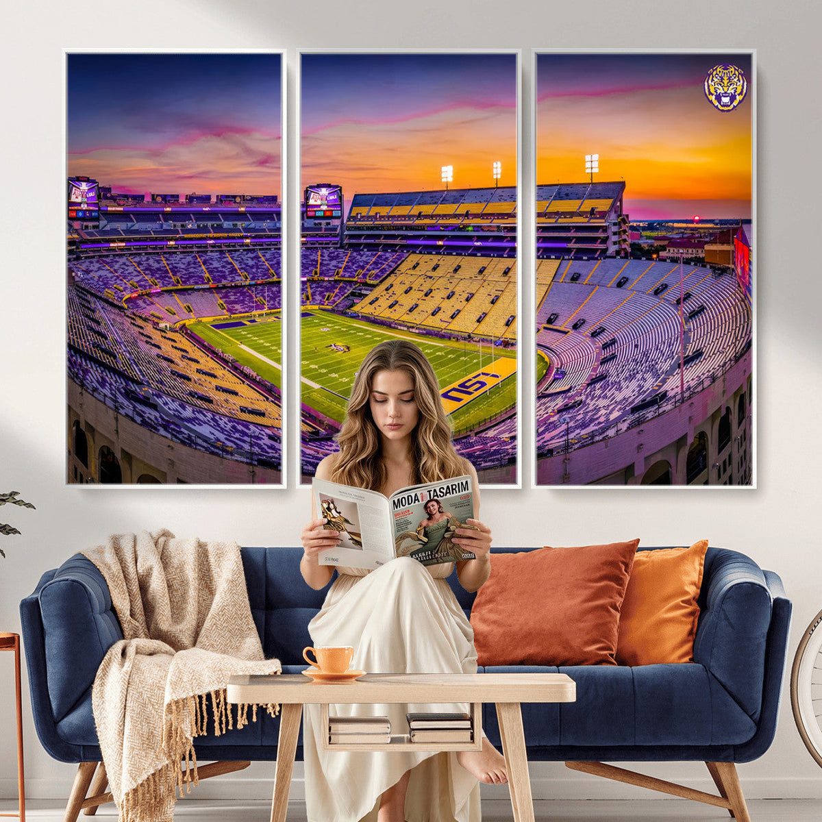 The Louisiana State University Tigers Football Team Print, Framed and Ready to Hang