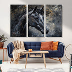 Large Abstract Horse Wall Art Canvas Print, Farmhouse Wall Art
