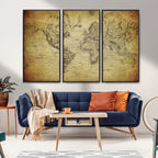 Push Pin World Map Canvas Print | Travel Tracker Wall Art