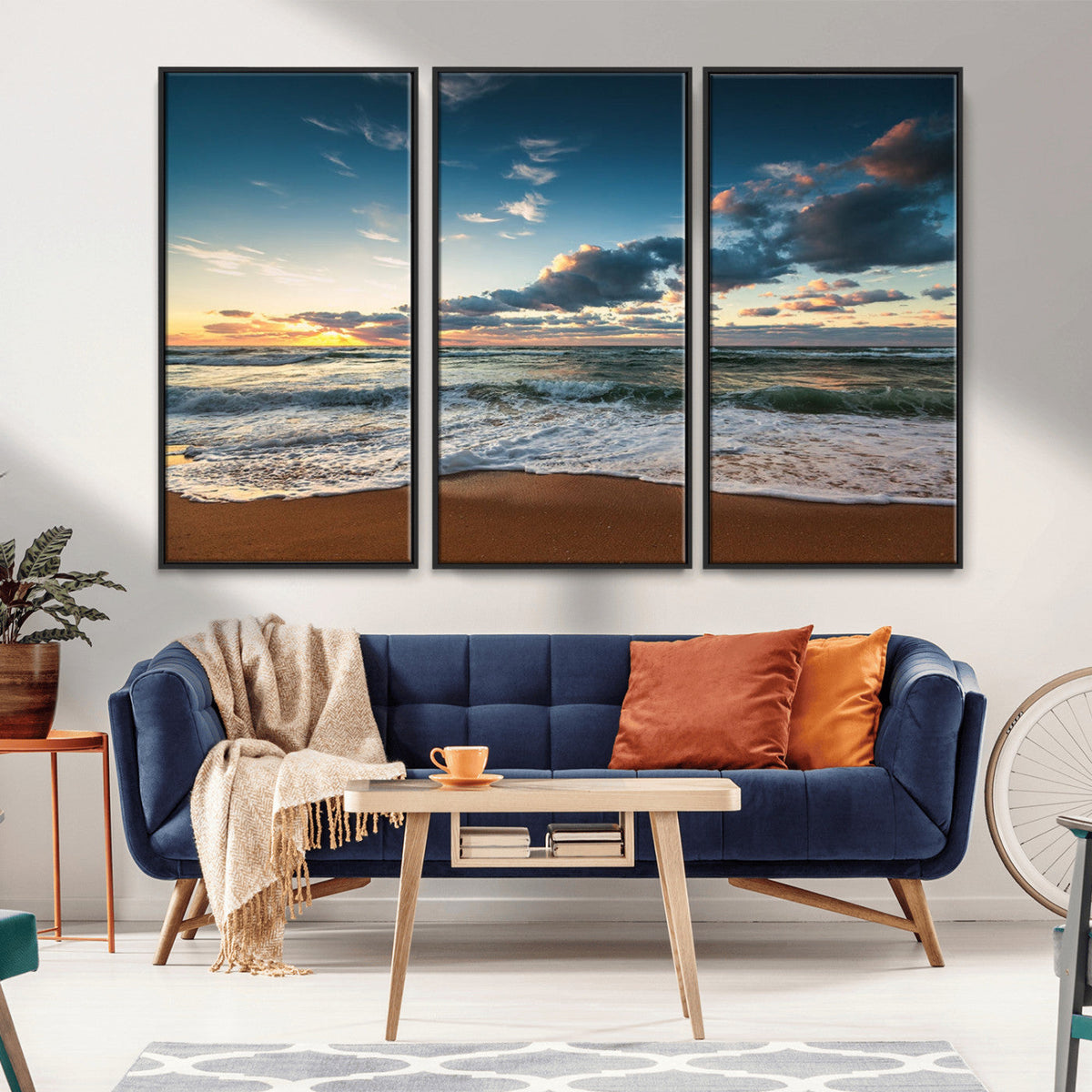 Ocean Beach Wall Art Canvas Print Sunset Artwork Print