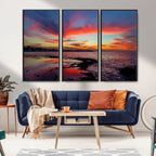 Glorious Sunset on The Beach Wall Art Canvas Print