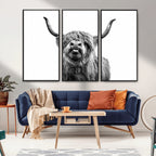 Fanny Scottish Highland Cow Cattle Art Print Farmhouse Wall Art Canvas Print