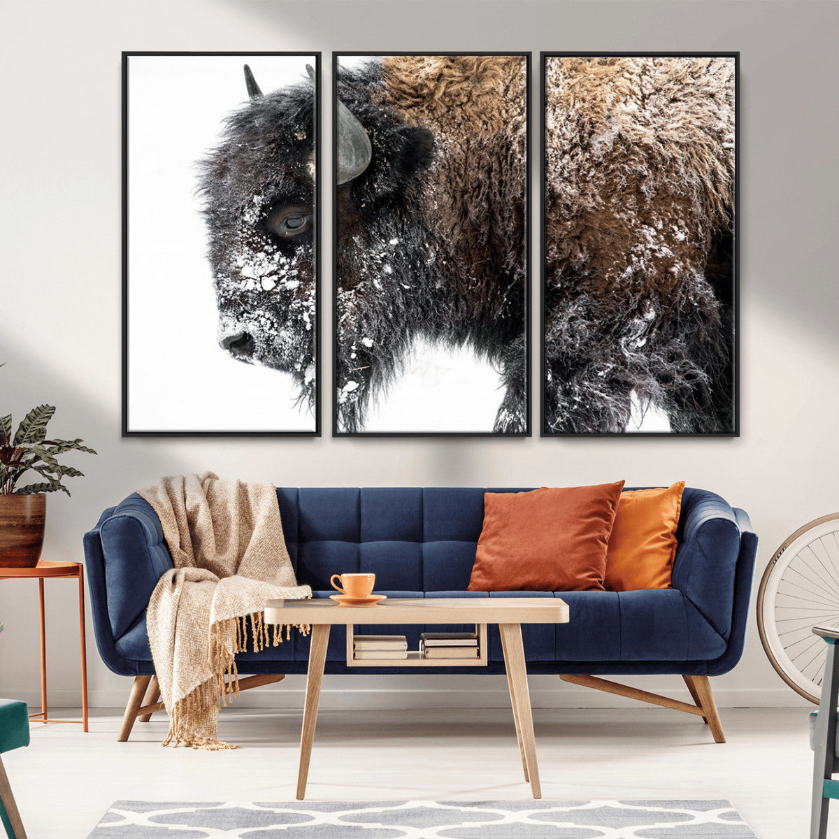 American Bison Wall Art Print, Majestic Buffalo Canvas Print for Living Room or Office