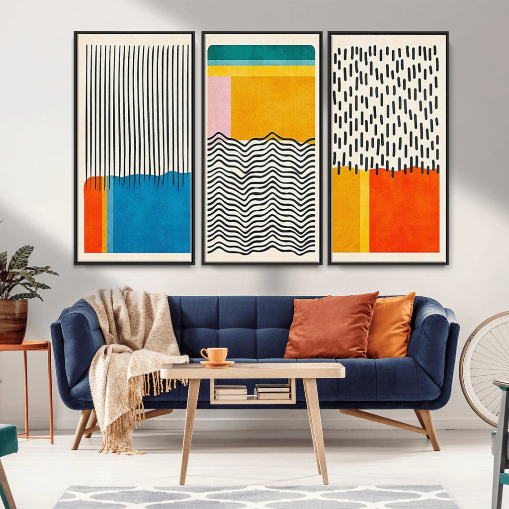 Canvas Print Wall Art Abstract Illustration Art Boho, Framed Abstract Boho Art
