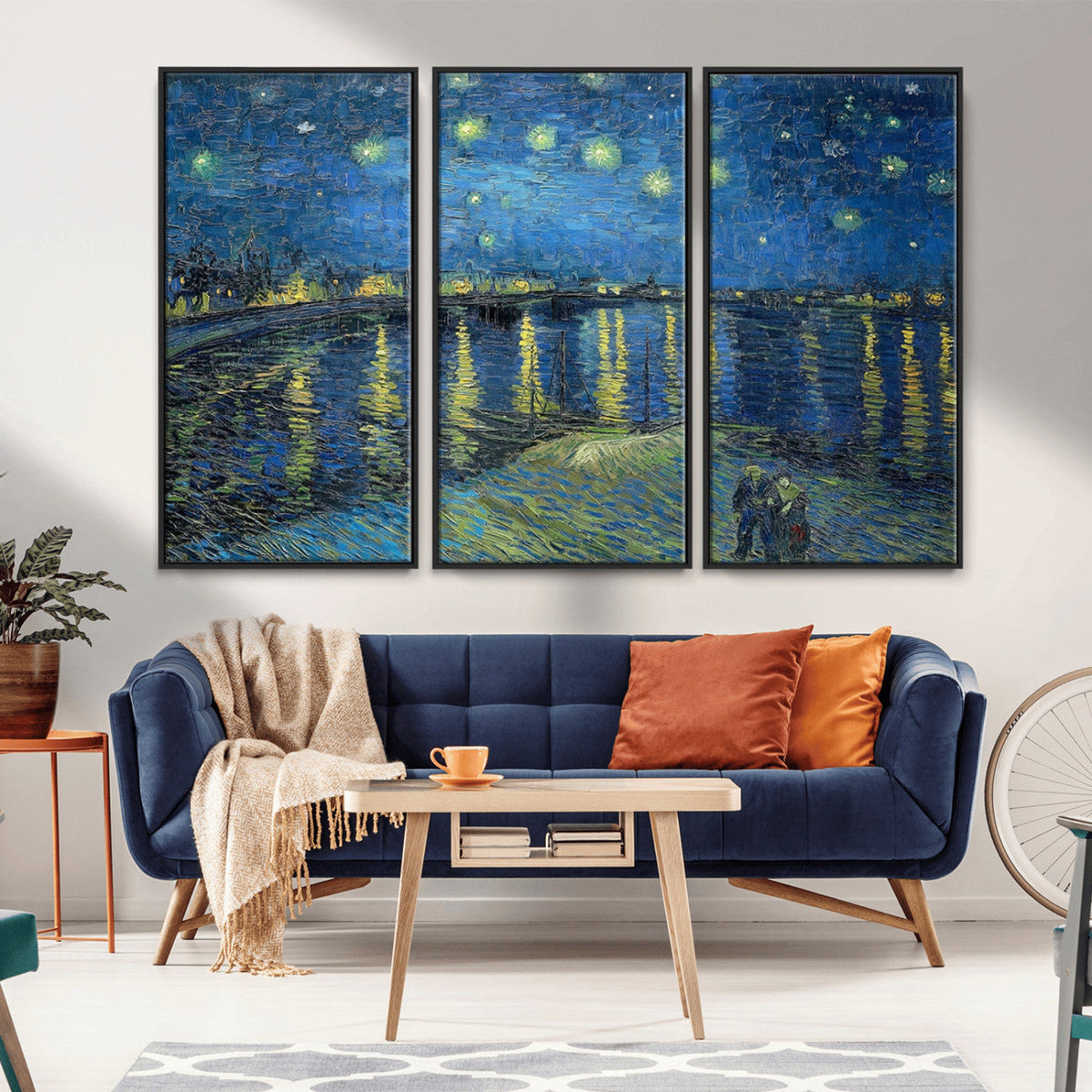 Vincent van Gogh Starry Night over the Rhone Abstract Wall Art Canvas Print