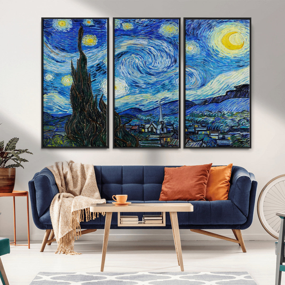 Vincent Van Gogh The Starry Night Abstract Wall Art Canvas Print