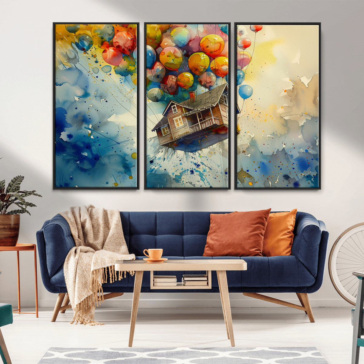 UP-Inspired Floating House with Balloons Canvas Art | Colorful Wall Decor