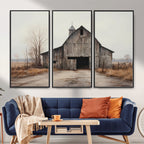 Farmhouse Rustic Barn Wall Art Canvas Print, Framed and Ready to Hang