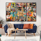 Abstract Art Collage Wall Art Canvas Print, Urban Graffiti Style
