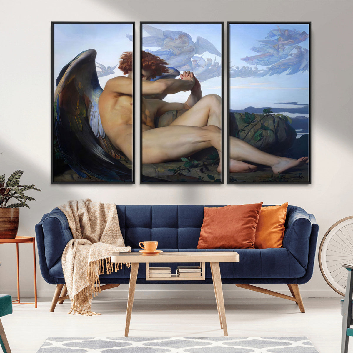 Fallen Angel Wall Art Canvas Print, Alexandre Cabanel Classic Art Reproduction
