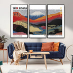 Framed Yayoi Kusama 1986 Wall Art Print | Japanese Wabi Sabi Vibrant Abstract Landscape Canvas