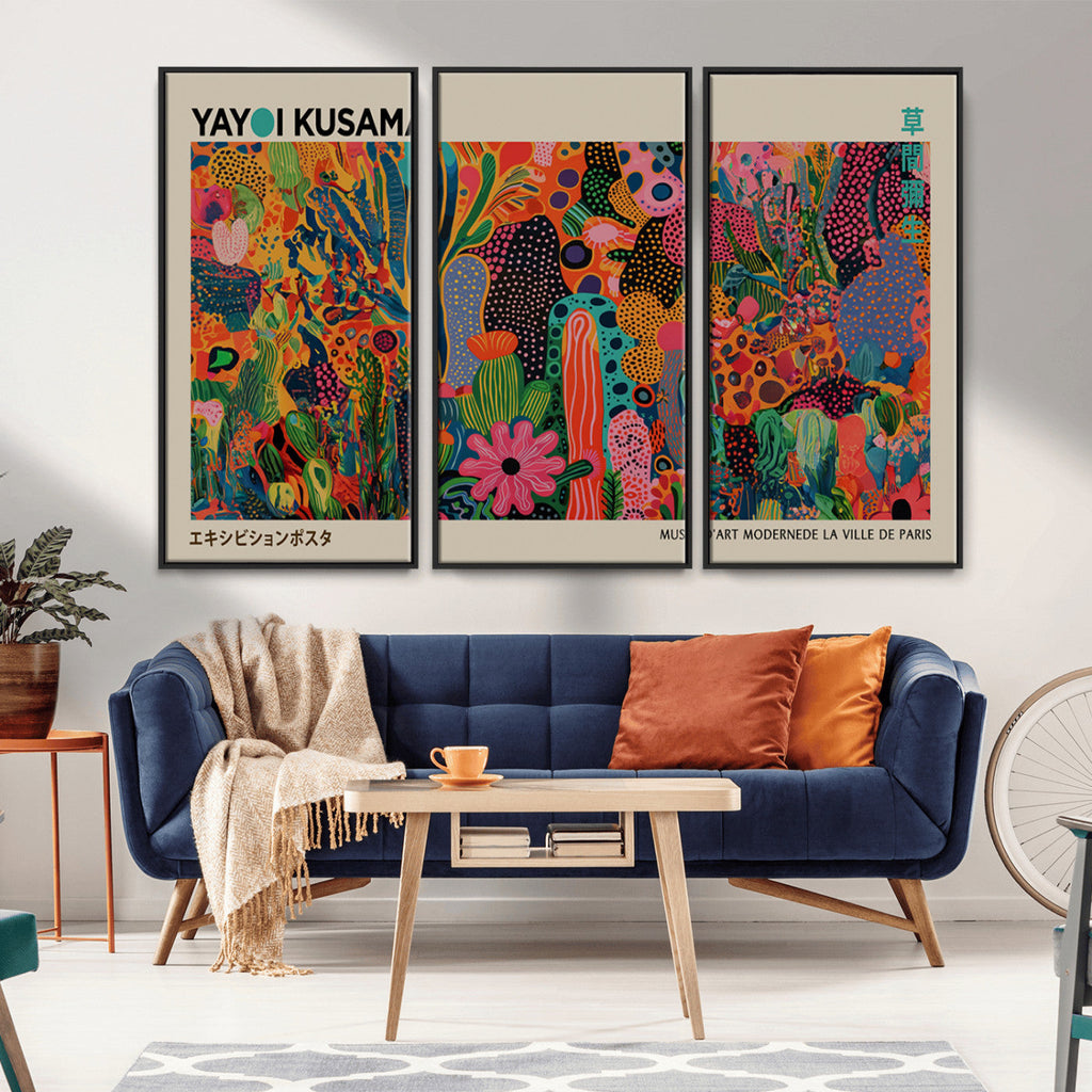 Framed Yayoi Kusama 1986 Wall Art Print | Japanese Wall Art, Wabi Sabi Abstract Landscape