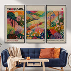 Framed Yayoi Kusama 1986 Wall Art Print | Japanese Wabi Sabi Vibrant Abstract Landscape Canvas
