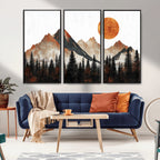 Modern Abstract Mountain Canvas Wall Art Print