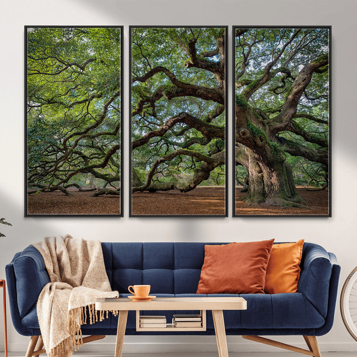 Historic Tree Wall Art | Framed Mossy Branch Canvas Artwork