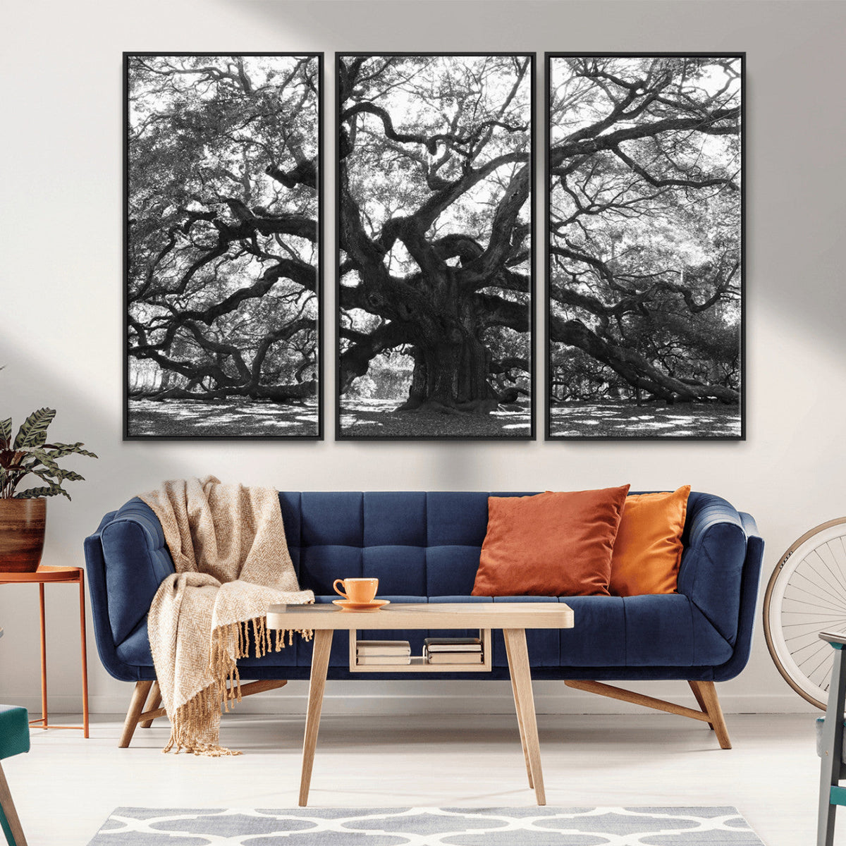 Ancient Oak Wall Art Canvas Print | Gnarled Tree with Twisted Branches