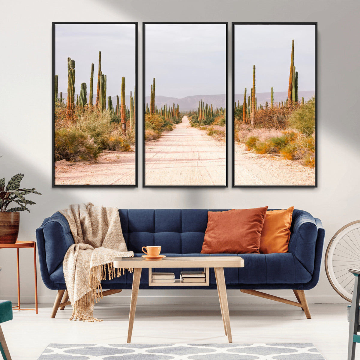Desert Cactus Wall Art | Framed Southwestern Canvas Artwork