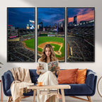Target Field Wall Art Canvas Print, Baseball Stadium Scene
