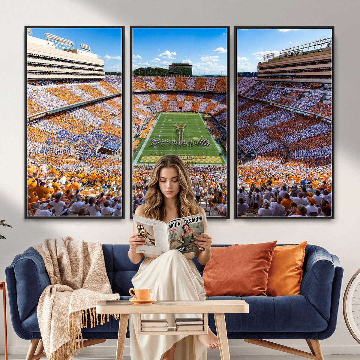 Tennessee Neyland Stadium Wall Art, Sports Arena Canvas, Framed and Ready to Hang