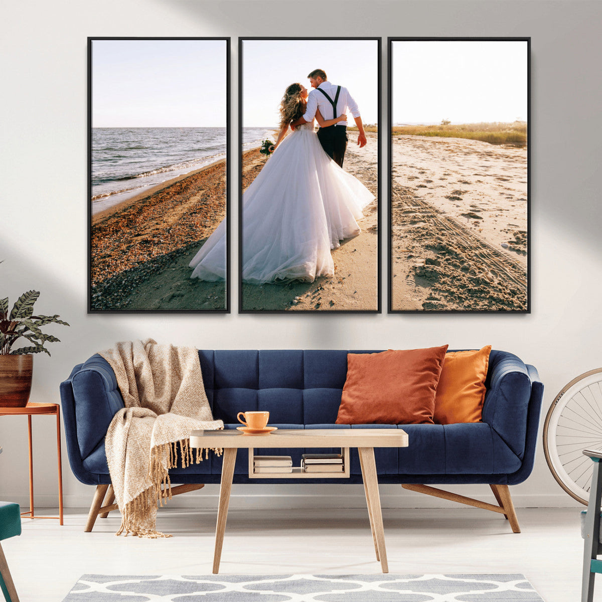 Personalized Custom Photo Wall Art Canvas Print, Unique Picture Design 3 Panel Set