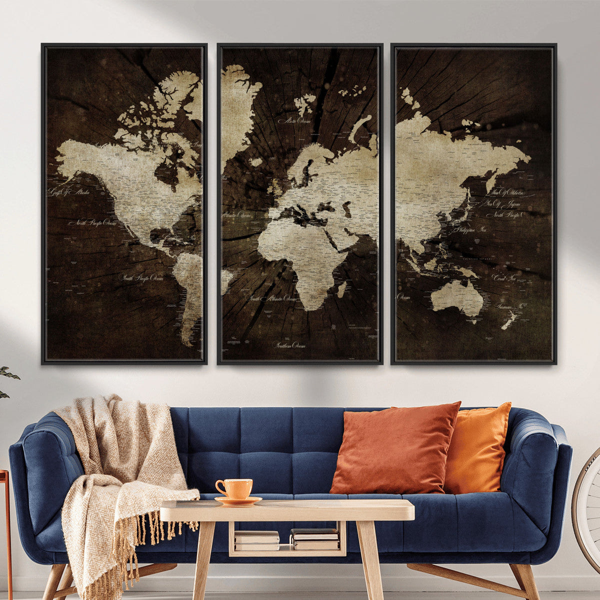 World Map Wall Art Canvas Print | Framed Travel Map Wall Art