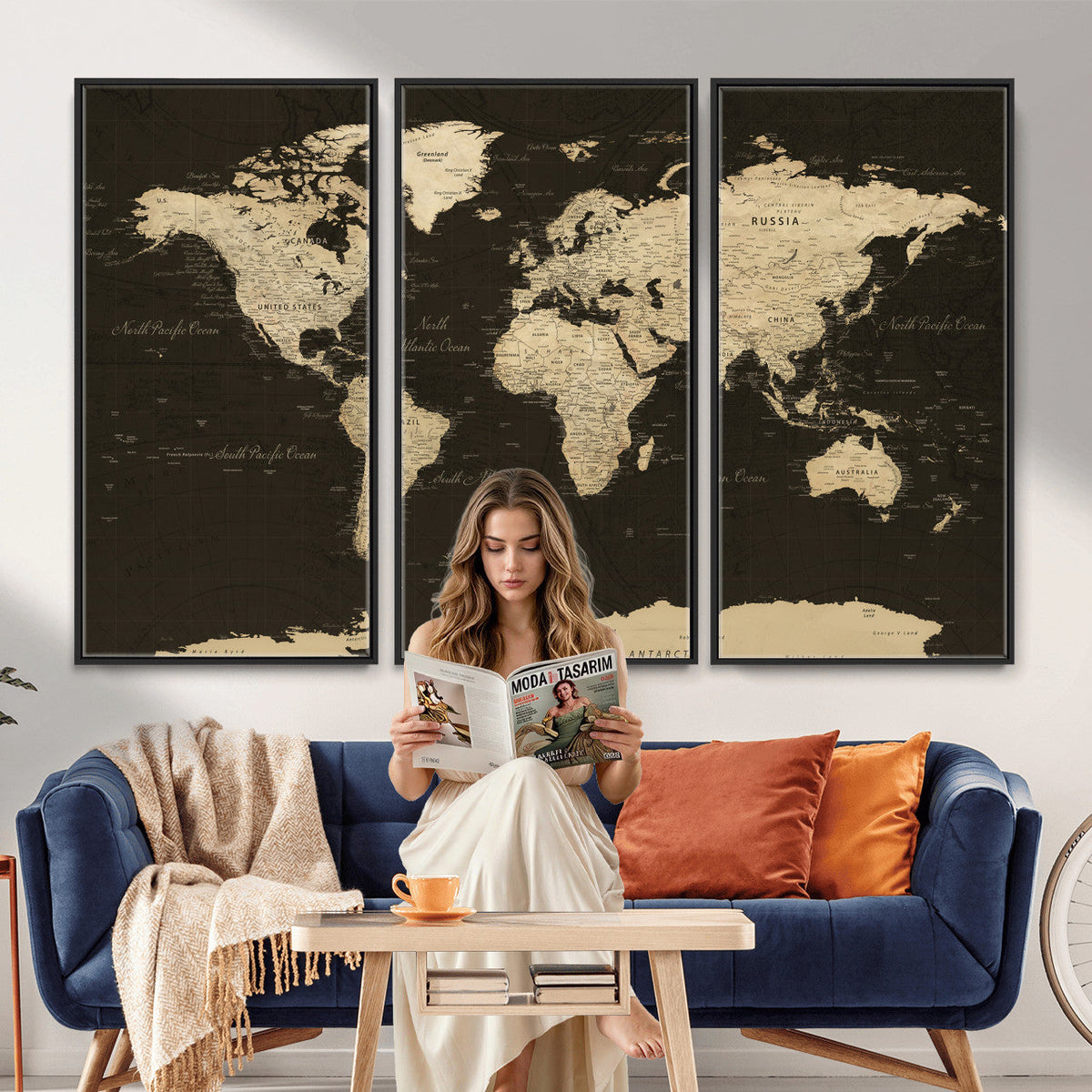 World Map Canvas Print | Framed World Map Wall Art for Couples
