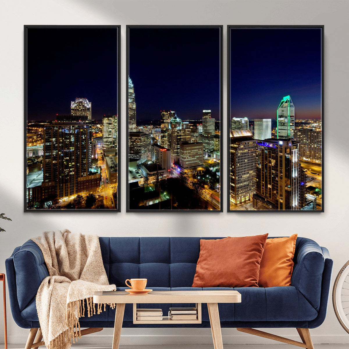 Atlanta Skyline Wall Art Canvas Print | Modern Cityscape