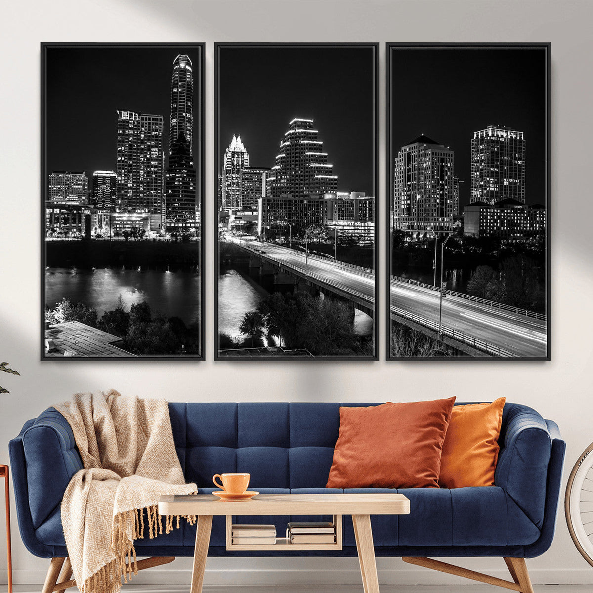 Austin Skyline Wall Art Canvas Print, Austin Downtown Night Cityscape