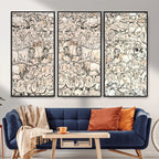Abstract Bison Wall Art Canvas Print, Abstract Animal Art for Cabin Decor