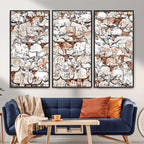 Abstract Longhorn Herd Wall Art Canvas Print