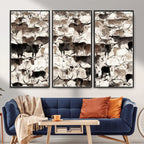 Abstract Texas Longhorn Print, Longhorn Herd Print