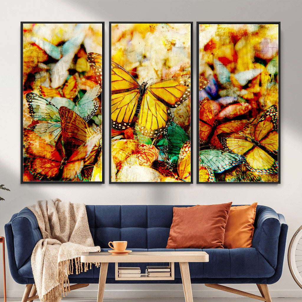 Butterfly Wall Art Canvas Print | Colorful Abstract Nature Artwork