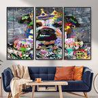 Graffiti Dog Wall Art Decor for Teen Bedroom | Abstract Graffiti Animal Canvas