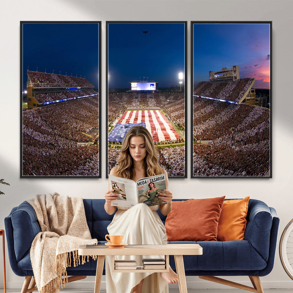 Oklahoma Sooners Memorial Stadium Wall Art Canvas Print